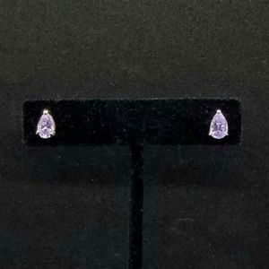 Light amethyst pear-cut crystal earrings 💜
